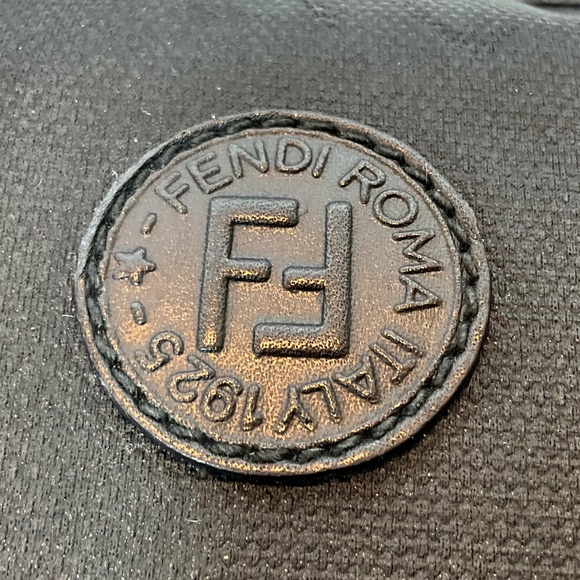 Fendi crossbody signature dark gray on black penguin stripe.  66-A2a - Picture 8 of 14